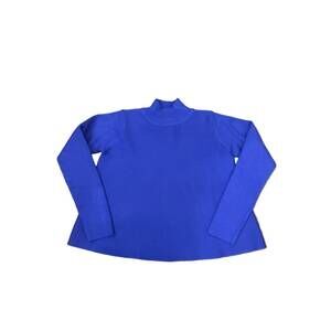 NEW COMPANIA FANTASTICA girl's boxy knit mock neck sweater in royal blue
